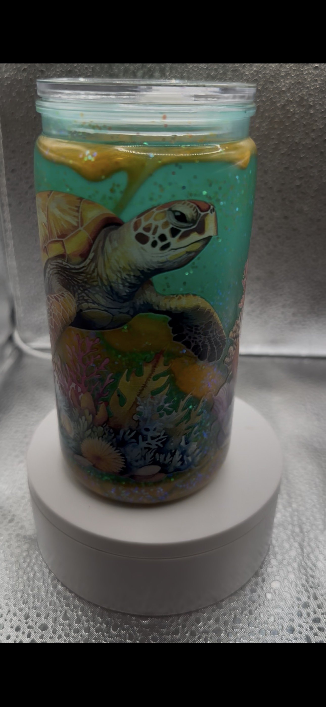 16oz lava with glitter tumbler