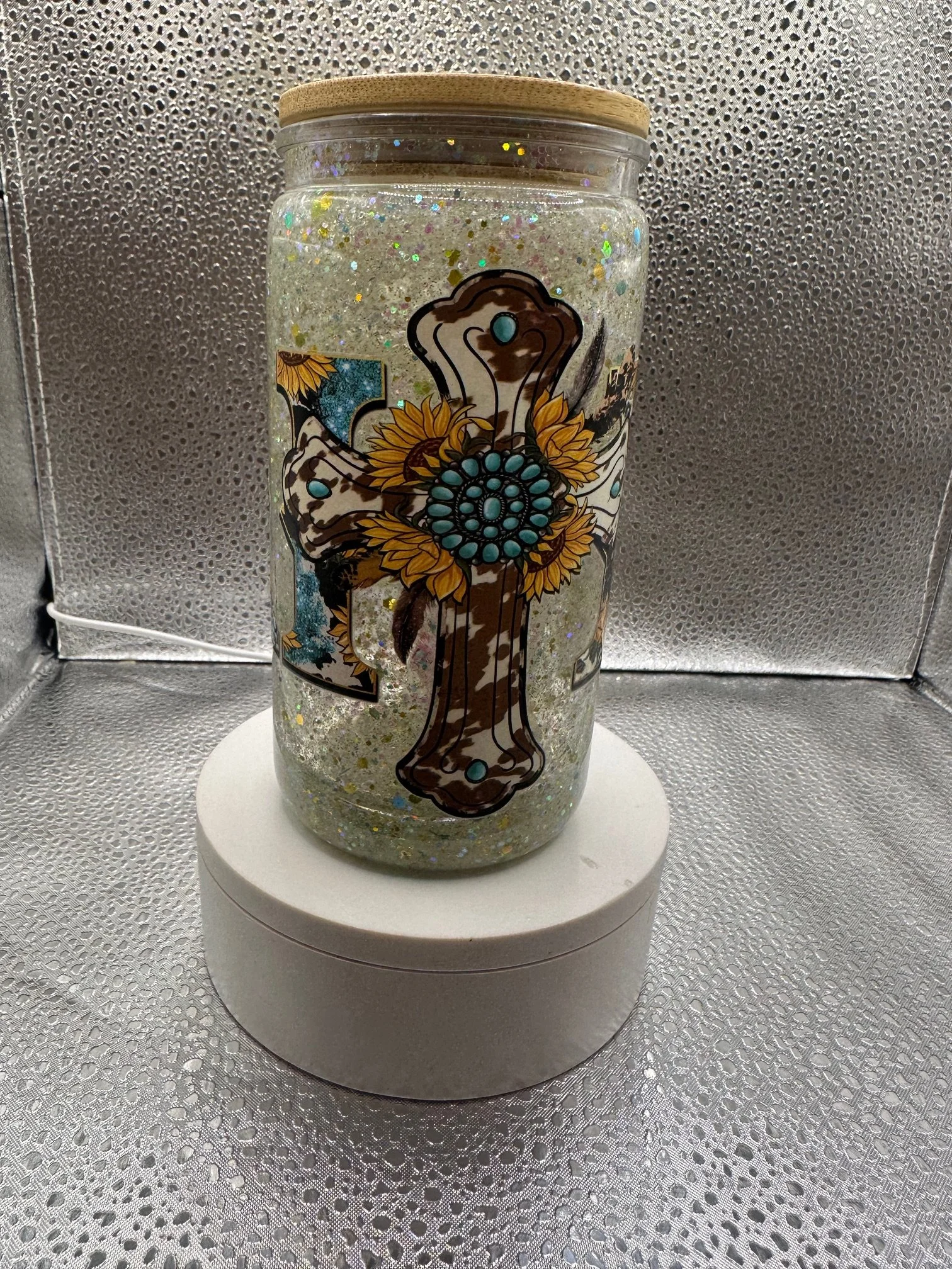 16oz fast flow full glitter tumbler