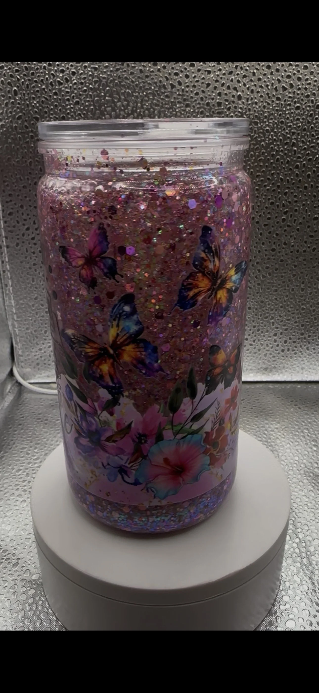 16oz full glitter tumbler