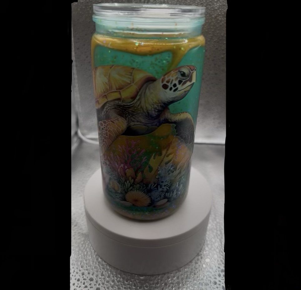 16oz lava with glitter tumbler