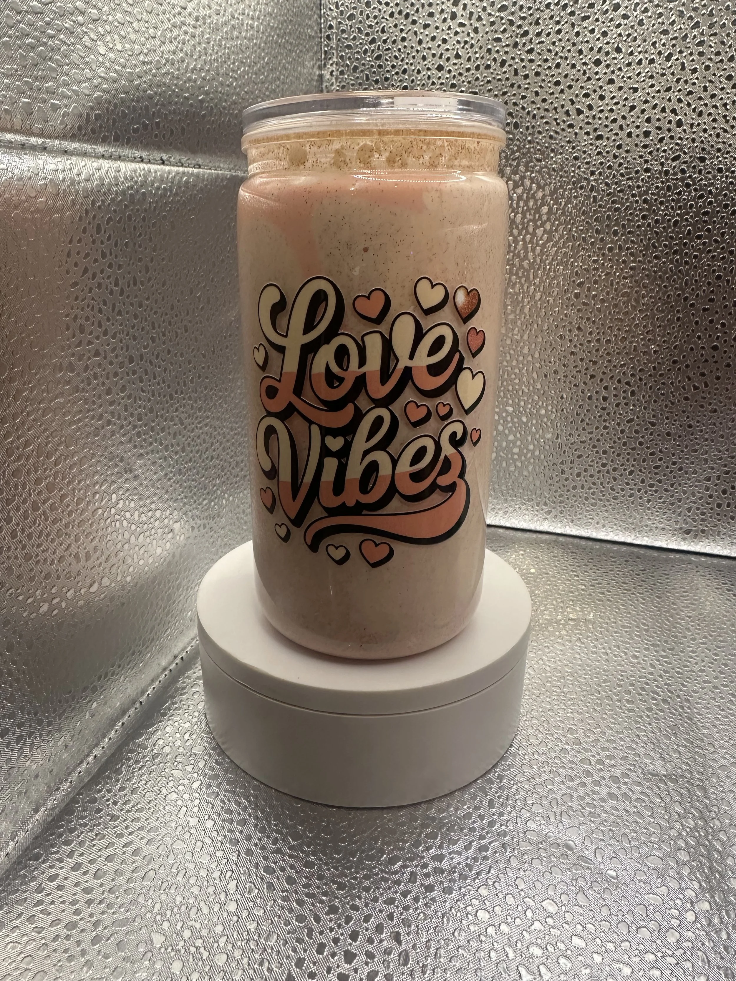 16oz lava with glitter tumbler