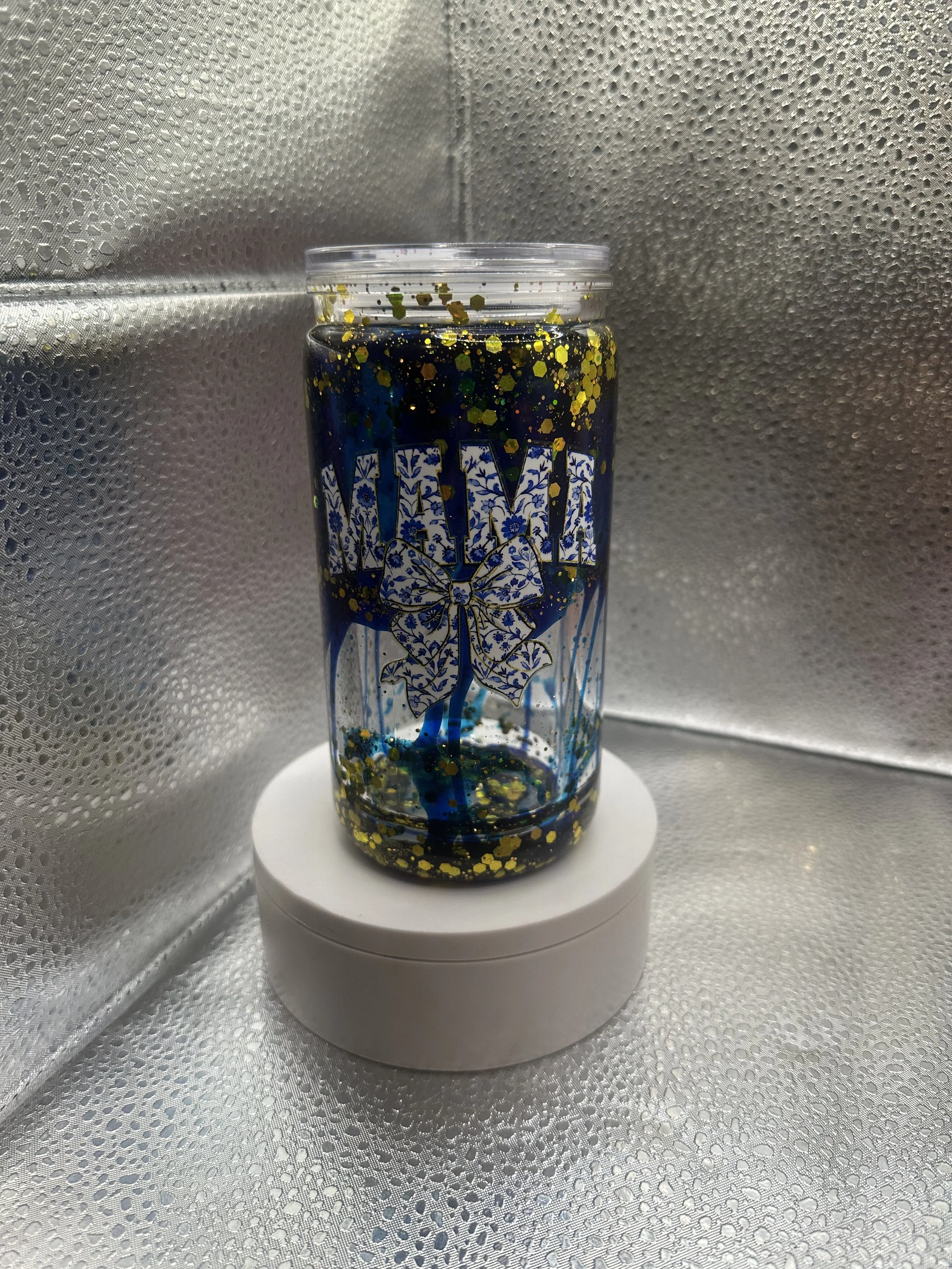 16oz lava with glitter tumbler