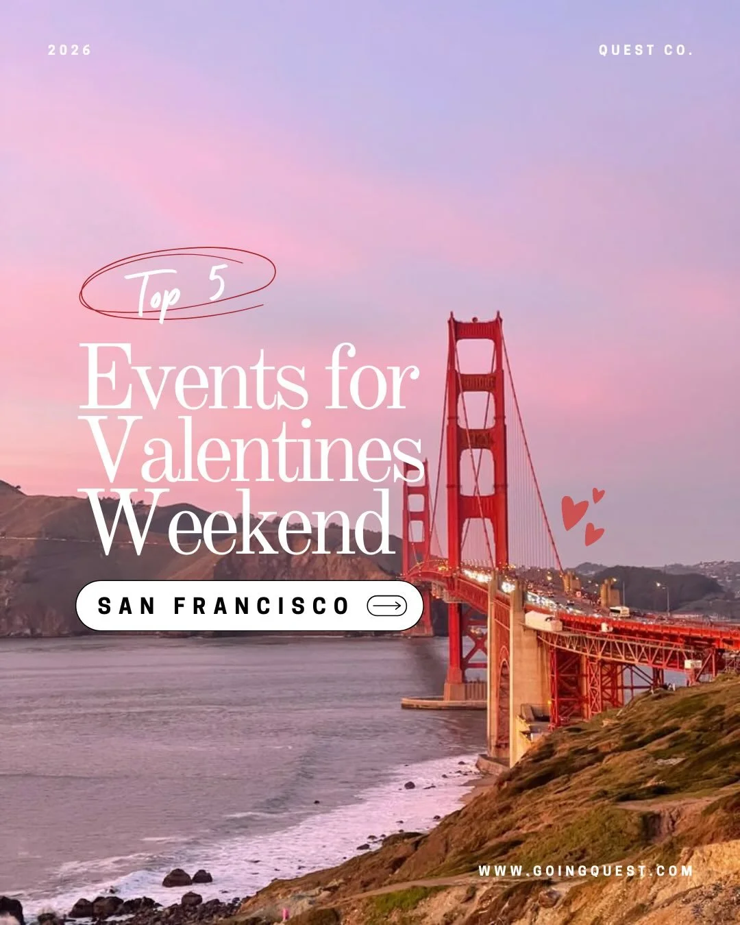 Fun things to do in SF this Valentines Day Weekend! 💕💗🌉 Comment &ldquo;quest&rdquo; for details to be sent to your DMs! #fyp #explorepage #sanfrancisco #valentines #berkeley