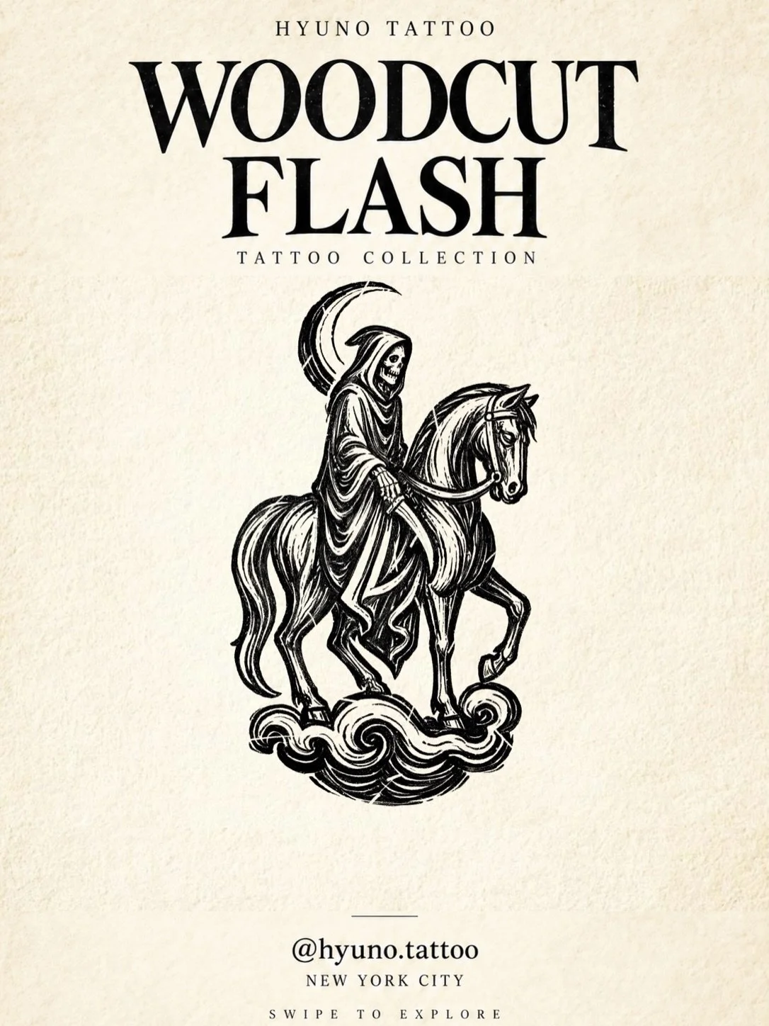 WOODCUT FLASH 🖤

Bold lines, carved textures, and stories in black ink.
Eight designs, ready to find their place on your skin.

Swipe to explore &rarr; F-26&ndash;F-33

📍 New York City
DM me the flash number, placement, and preferred size to book.
