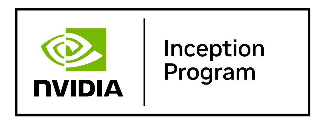 NVIDIA logo with green eye design and text that says 'Inception Program' on a white background.