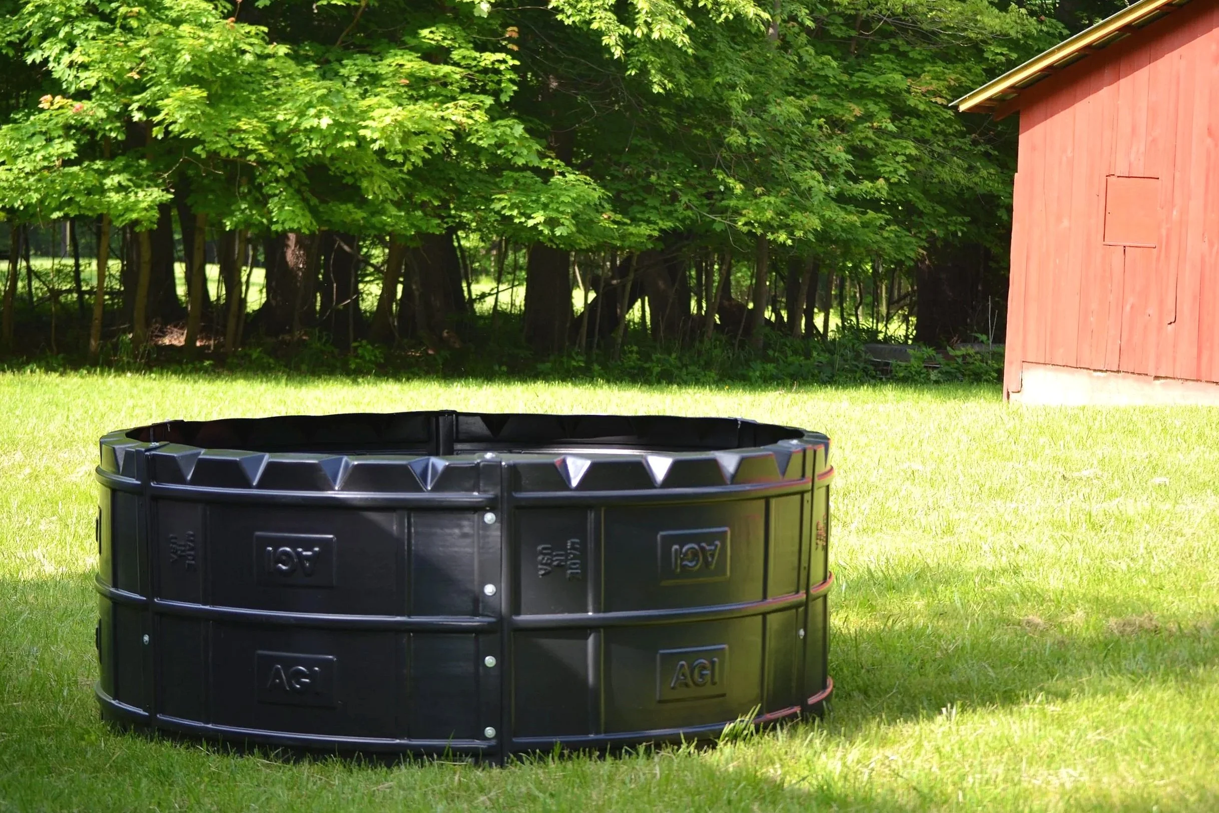 black plastic hay ring for horse safety