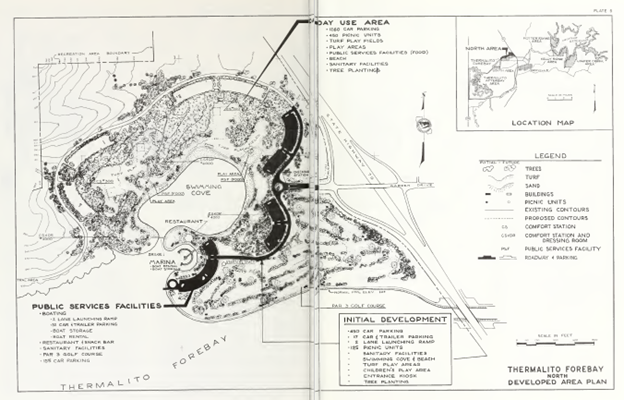 Map from DWRs Recreation Plan highlighting proposed recreation facilities