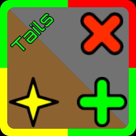 A colorful file icon with the words 'Tails' in green, and symbols including a red cross, a yellow star, and a green plus sign.