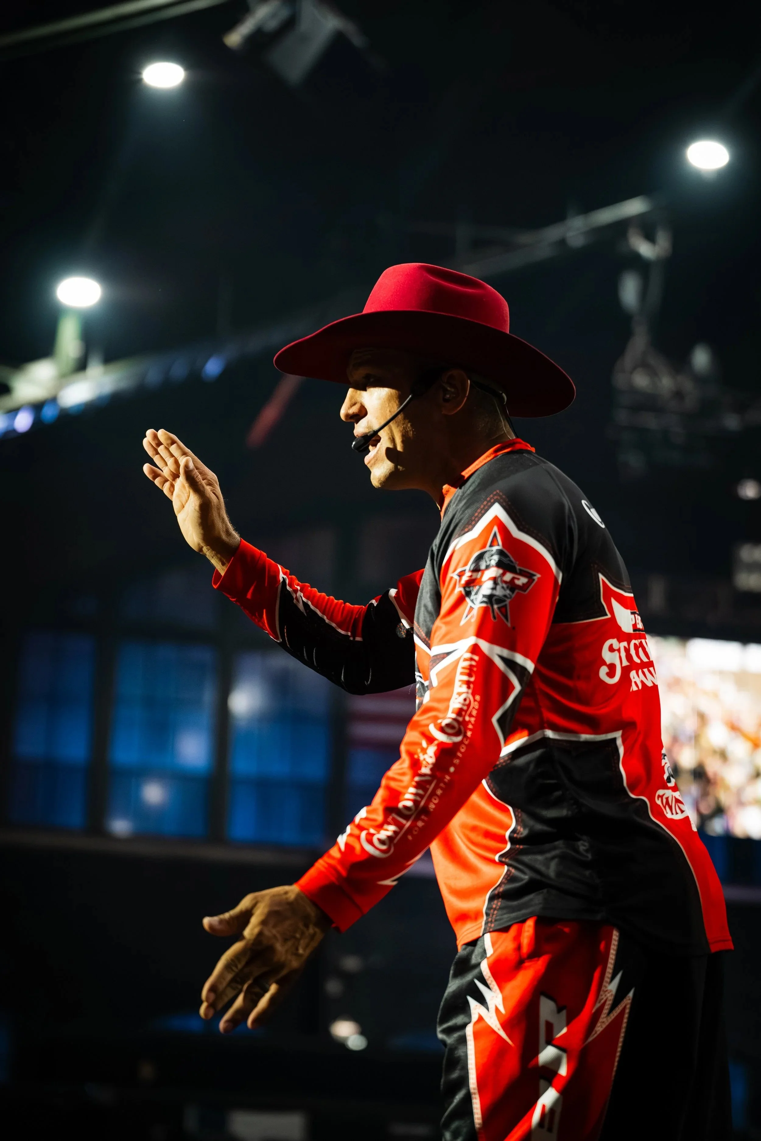Let's Get It Started
-
The Professional Bull Riders Showcase host gets the crowd hyped to begin the first ride at Cowtown Coliseum on April 2. He and 3 bull fighters are appointed to Fort Worth by PBR.