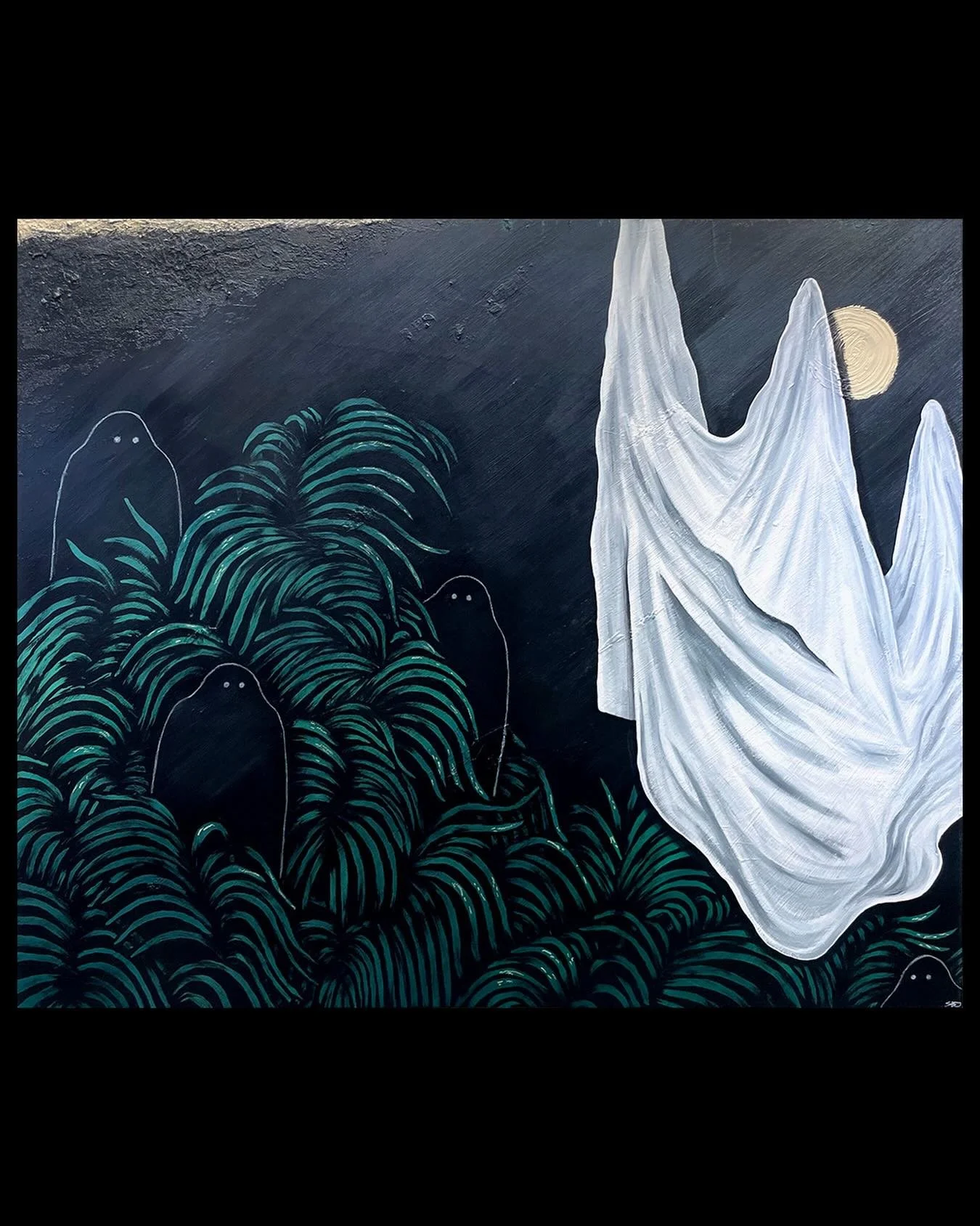 Every Thing Haunting Our Heads
40&rdquo; x 48&rdquo;
Acrylic, oil pastel, &amp; white charcoal on wood panel
SOLD (😘 @missyreitnercameron / @thebunkerslo)