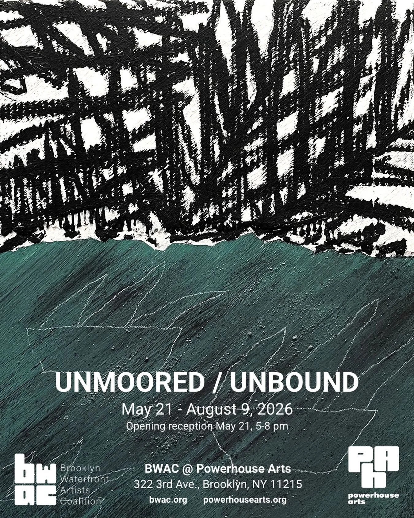 Opening soon!

What: Unmoored / Unbound presented by Brooklyn Waterfront Artists Coalition @bwacgallery
Where: @powerhousearts, 322 3rd Avenue, Brooklyn
When: Opening reception May 21, 5-8pm, on view May 22 to August 9, 2026

-

Beyond honored to hav