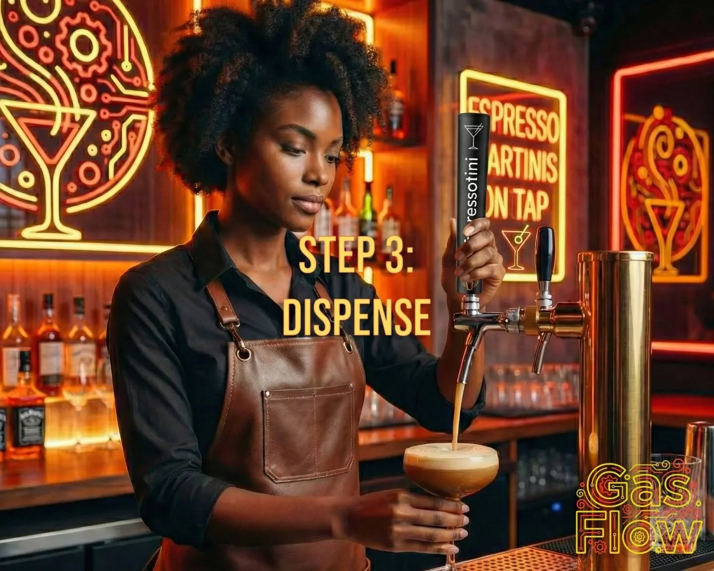 The @gasflow.online workflow is 3 simple steps:
STEP 3 | DISPENSE
The final step in the Gas Flow workflow is how you dispense.  If your setup has an existing tap tower, we will include a nitro faucet and Gas Flow Espressotini tap handle.  If you sele