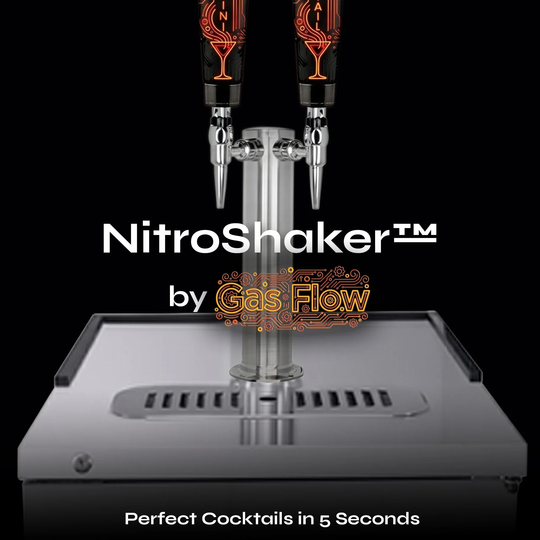The shake. The strain. The cleanup. Repeat &mdash; 300 times tonight.
There's a better way.
NitroShaker&trade; replaces the final three steps of the handshaken cocktail build &mdash; Shake. Strain. Clean. &mdash; with a pure food-grade nitrogen infus