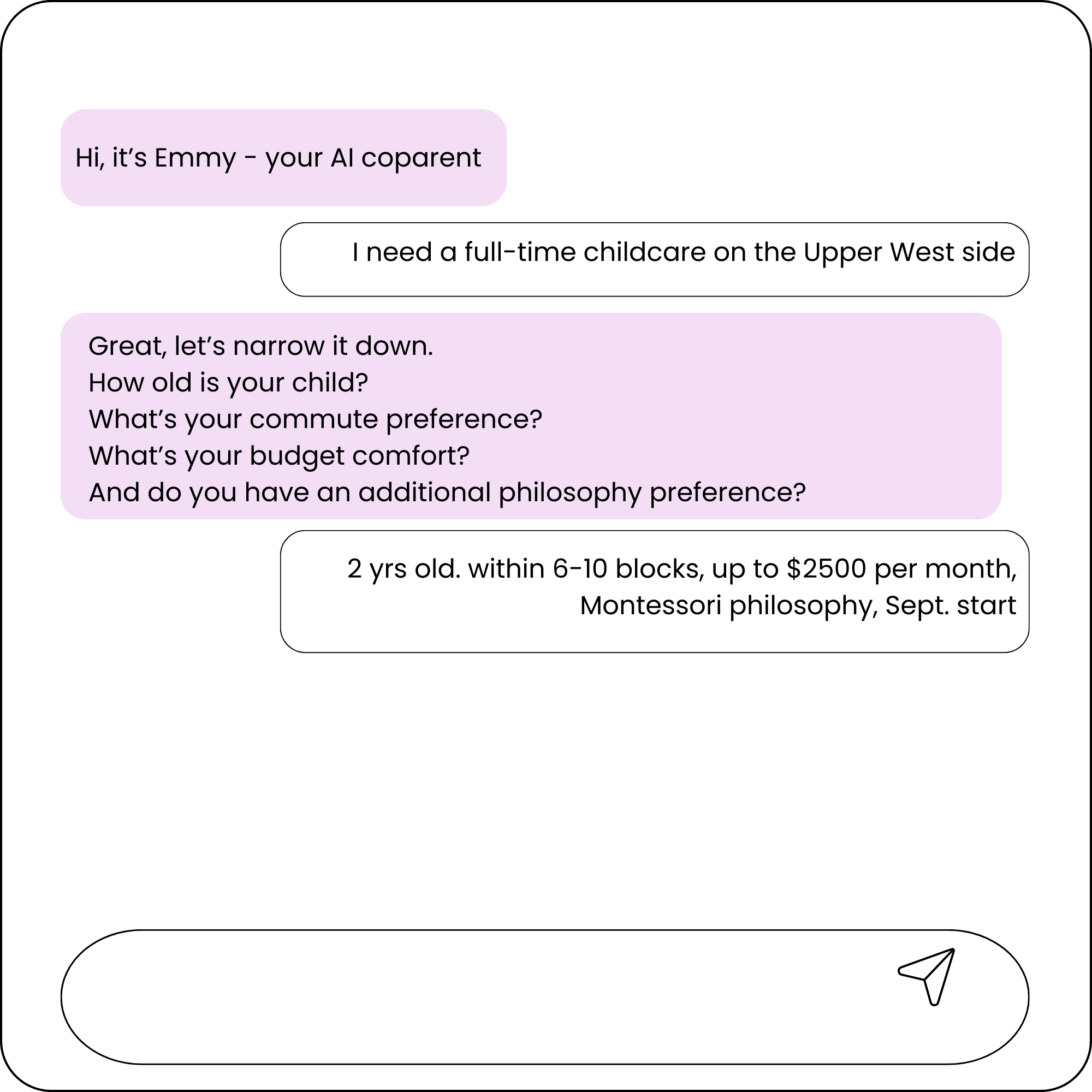 Emmy asks thoughtful questions to narrow family options