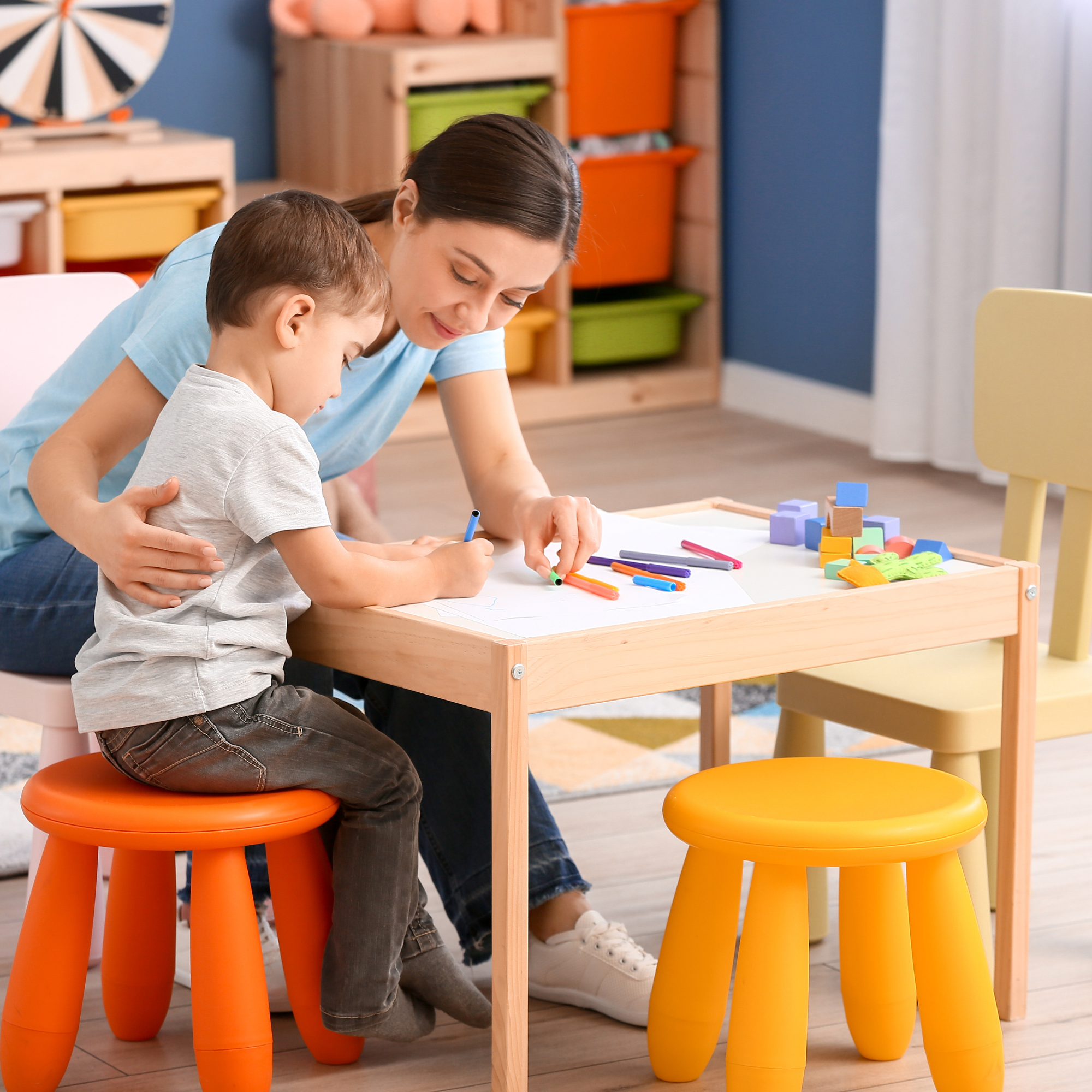 Nanny caring for a toddler