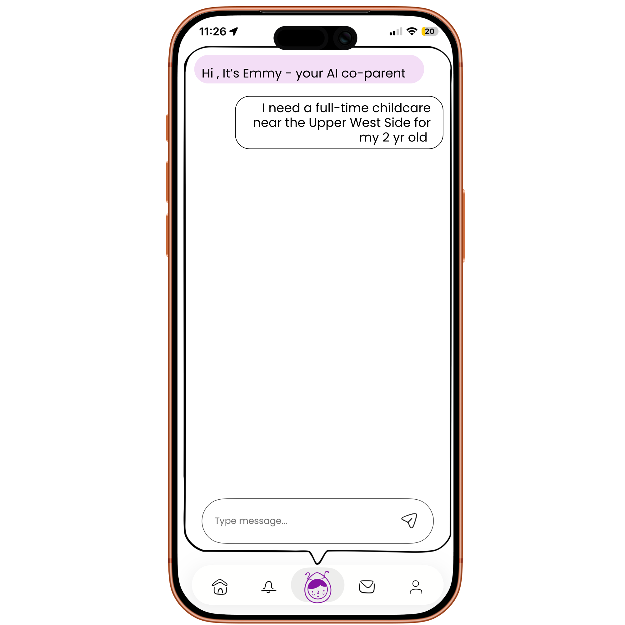 Parent starts with Emmy to begin childcare decision process