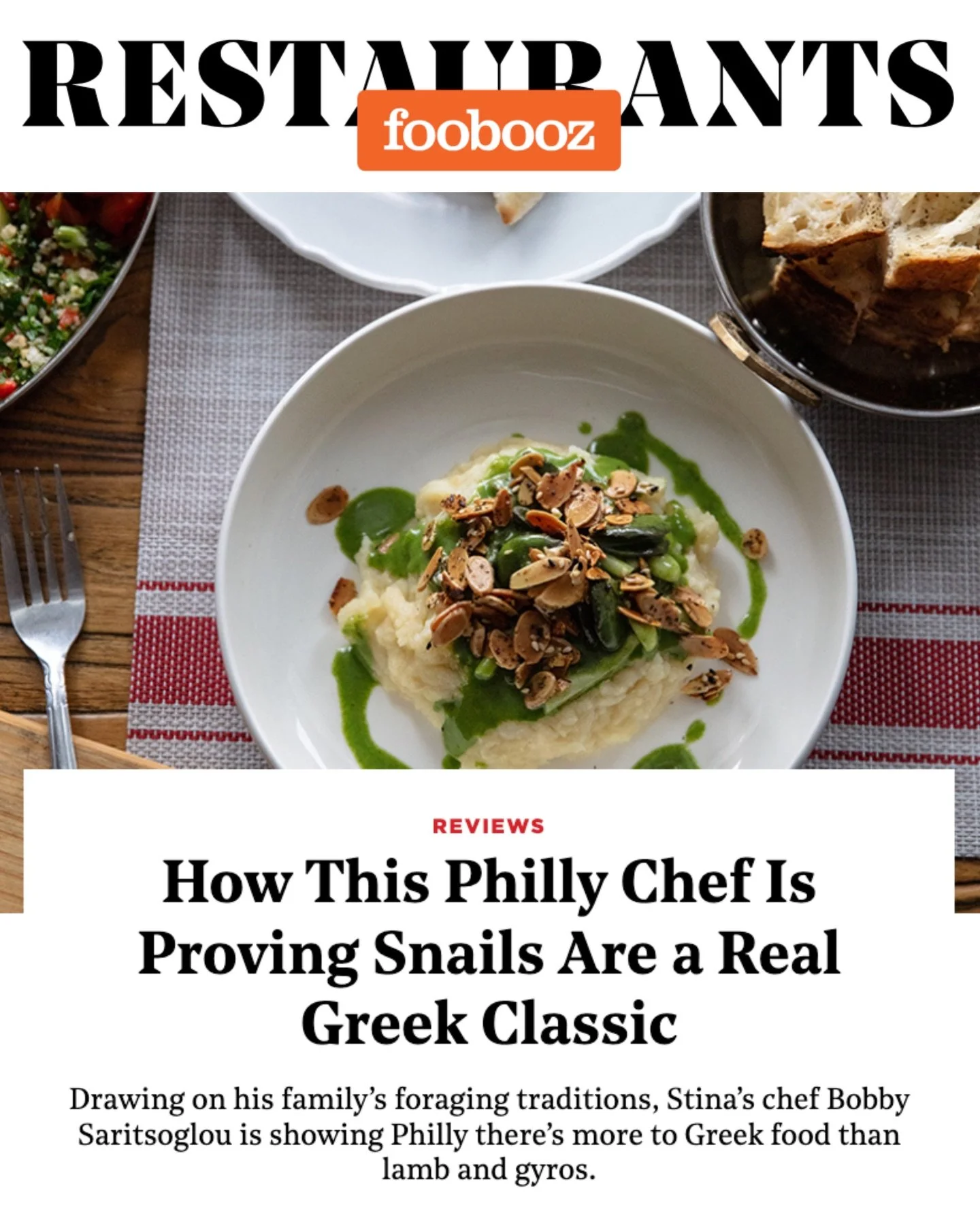 Thank you to @foobooz for featuring us in Just One Dish, and to  @chloepantz for capturing the heart behind this plate so beautifully!❤️ 
(Article link in our bio!)

What started as stories around Irini&rsquo;s table in Thessaly, buckets of snails, g