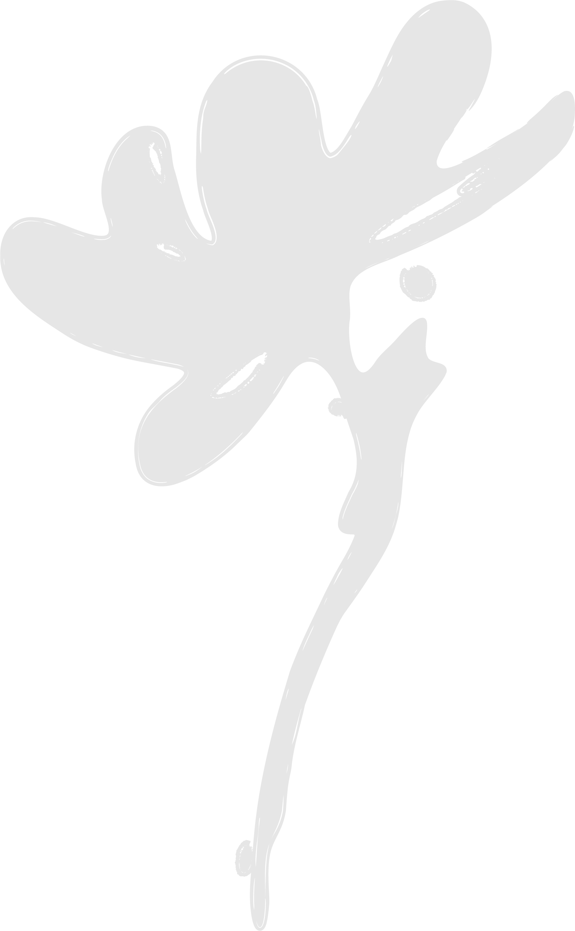 An abstract outline of a flower and stem