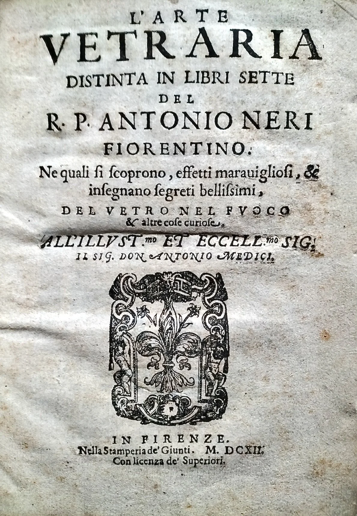 Antonio Neri,L'arte Vetraria 1612