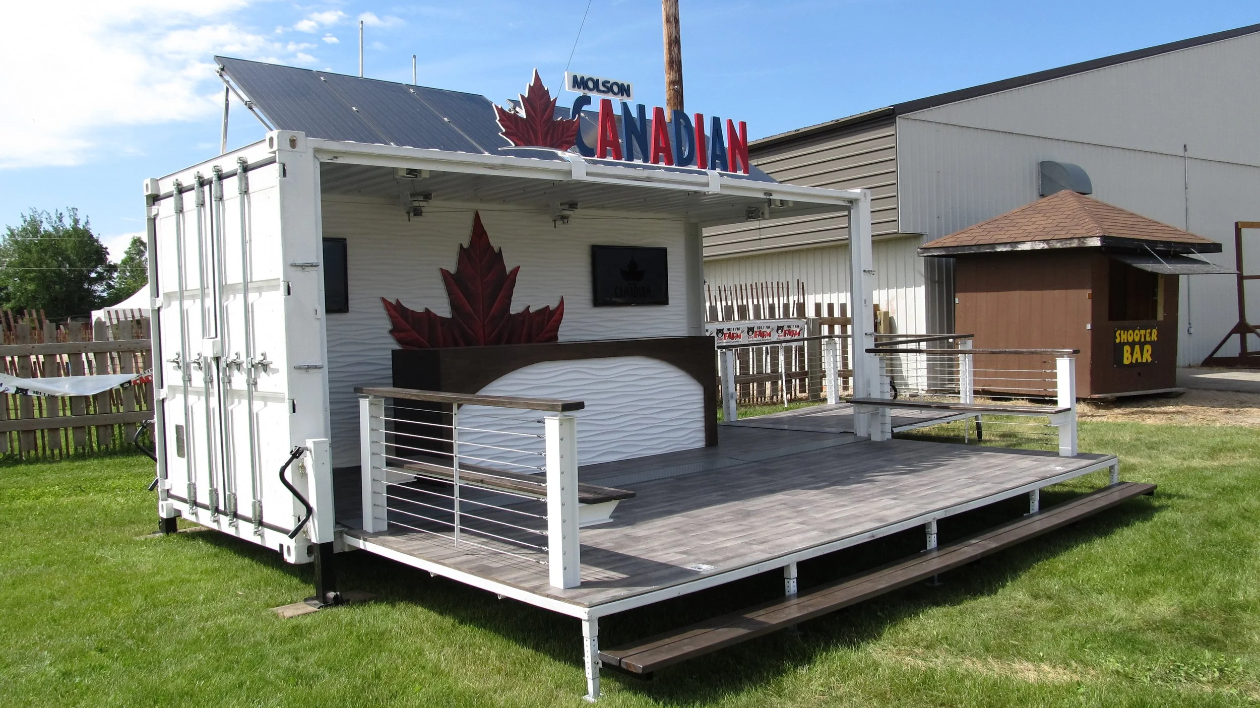 Solar shipping container. Solar Bar
