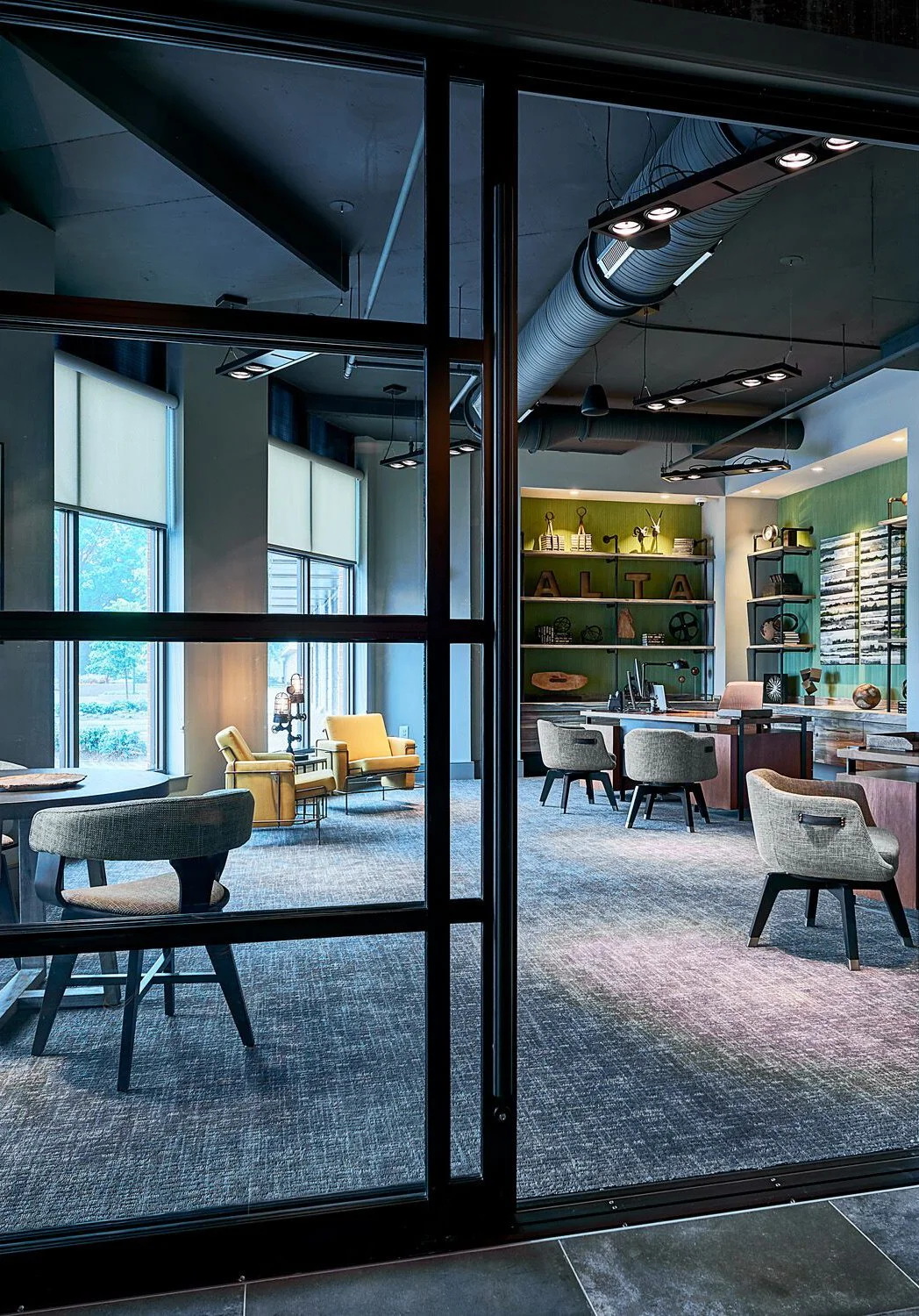 Modern office interior and FFE helps to provide a state-of-the-art business center at Vista Wilde Lake