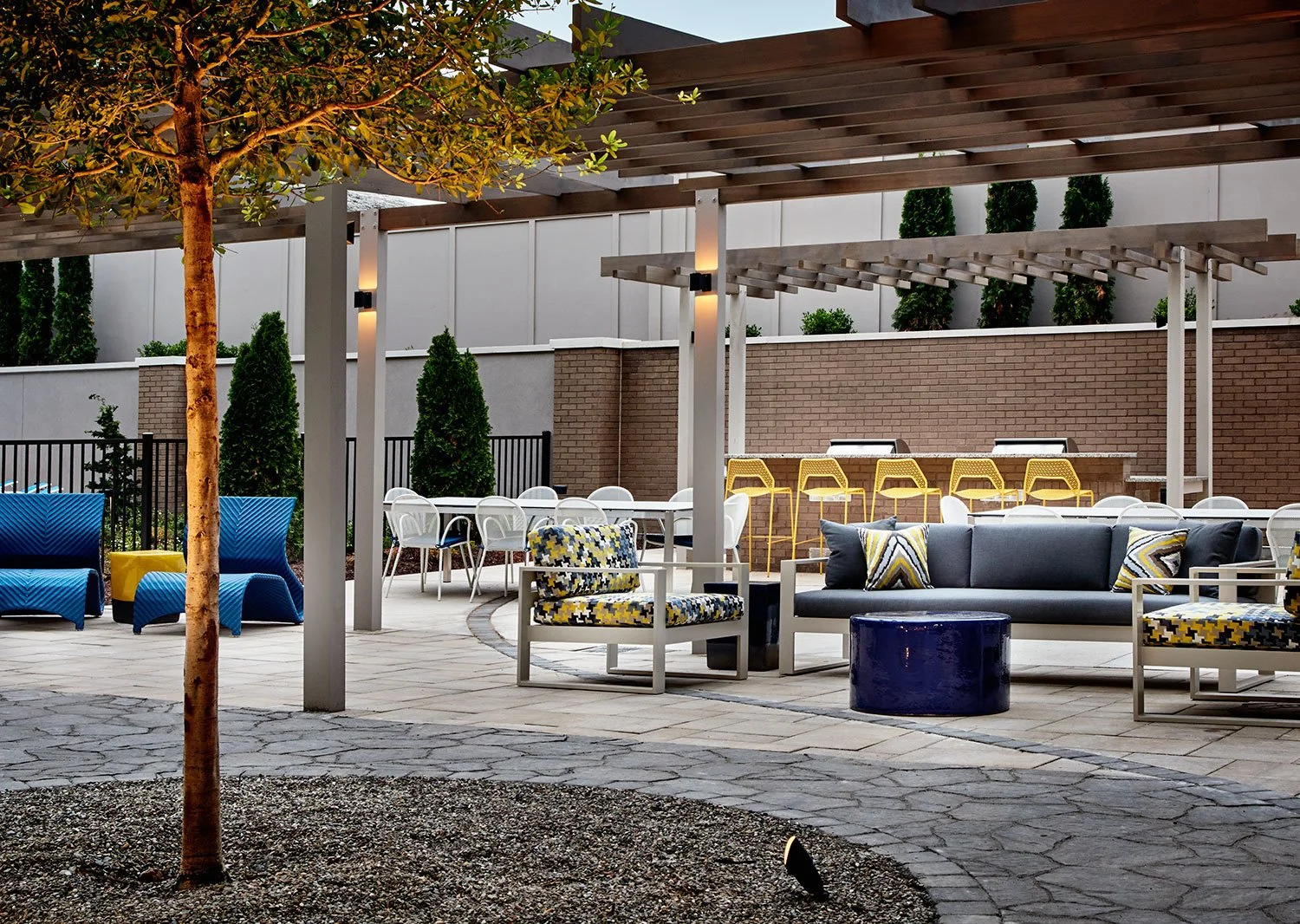  From the state-of-the-art 24-hour fitness wing and dedicated yoga studio to the resort-inspired poolside cabanas and outdoor kitchen, every amenity was thoughtfully placed to foster a vibrant, connected lifestyle within steps of Duke’s historic camp