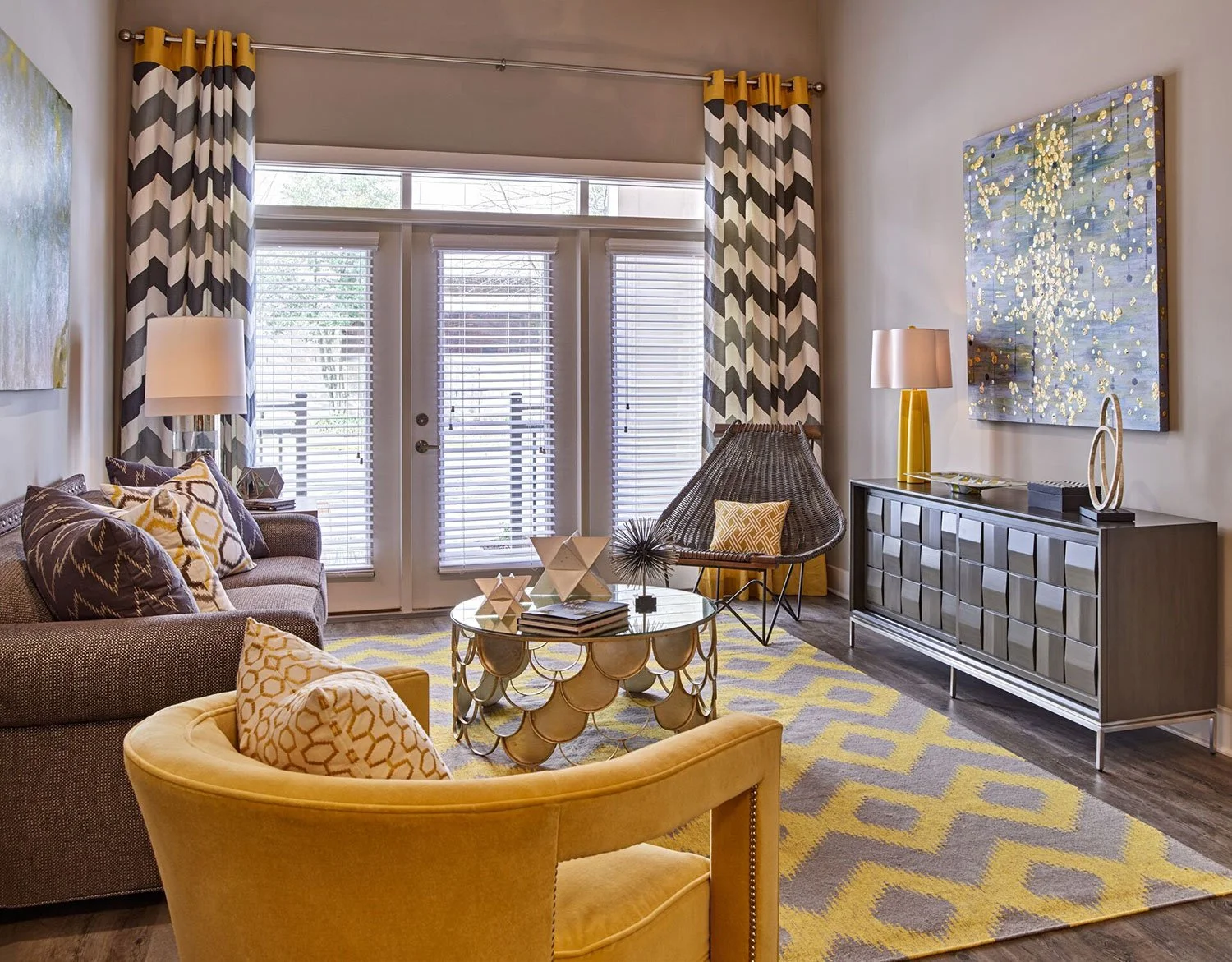 Modern urban interior design for Elan City Center Raleigh. Specializing in high-density amenity spaces that reflect a vibrant, downtown lifestyle for modern professionals.