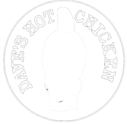 Logo of Dave's Hot Chicken featuring a stylized chicken head.