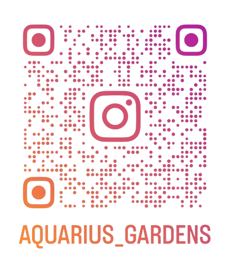 Digital art image with interconnected circuit patterns and the text 'AQUARIUS GARDENS' at the bottom.
