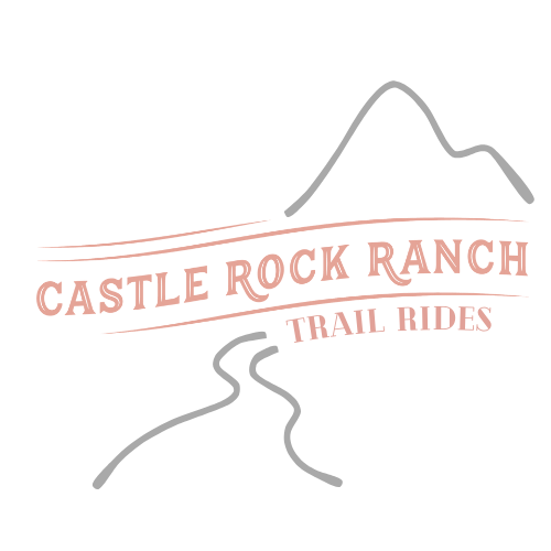 Logo for Castle Rock Ranch Trail Rides featuring a mountain outline and a winding trail.