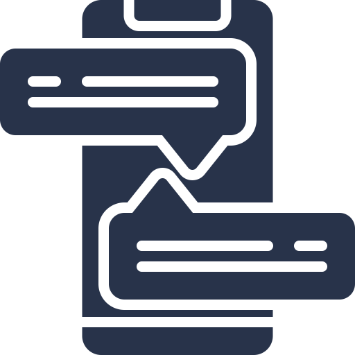 An icon with text messages on a phone