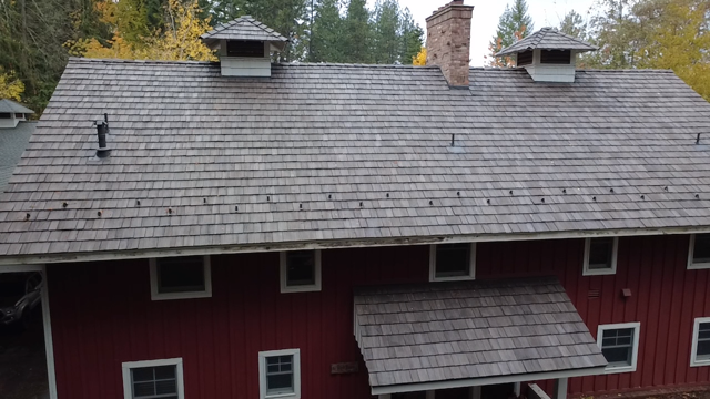 Completed roof restoration on the historic Red Barn property, preserving Hayden, Idaho’s local history.
