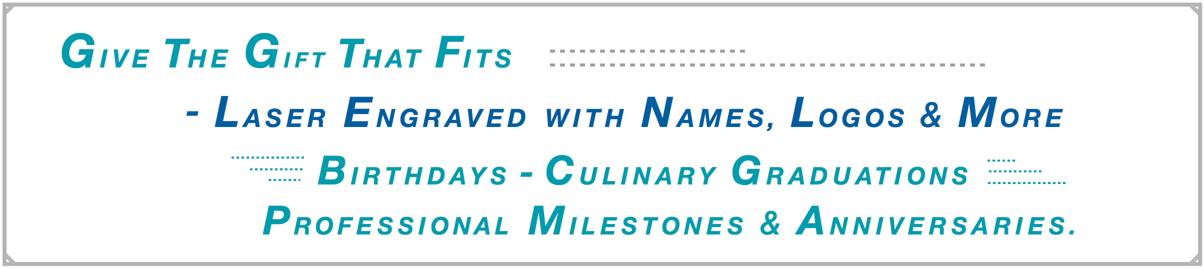 DBx Knives custom chef knives laser engraved with names, logos and more. Personalized gifts for birthdays, culinary graduations, professional milestones and anniversaries. Hand-optimized sized-to-fit, Made in the USA.