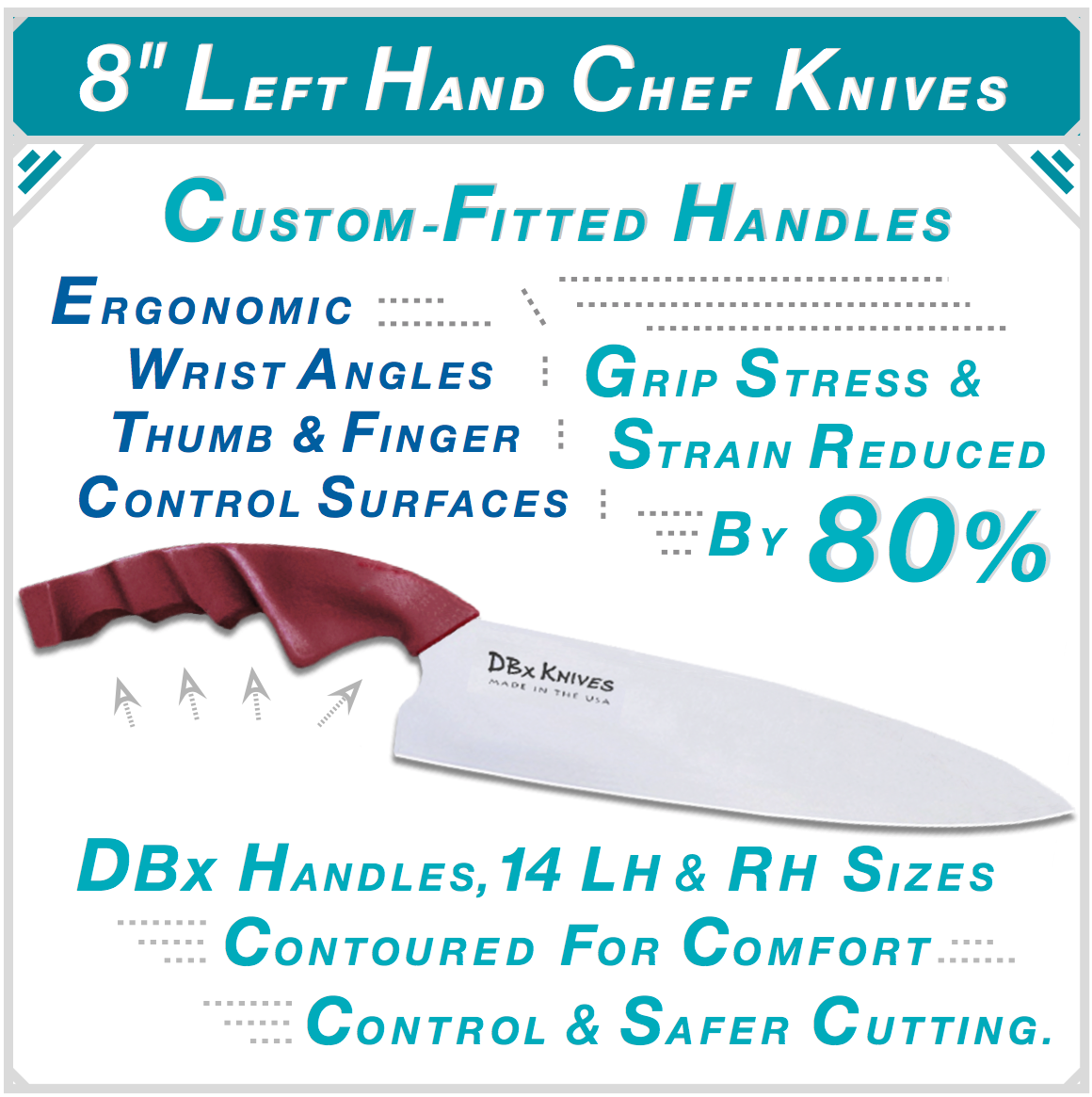 8" Left Hand DBx Chef Knives