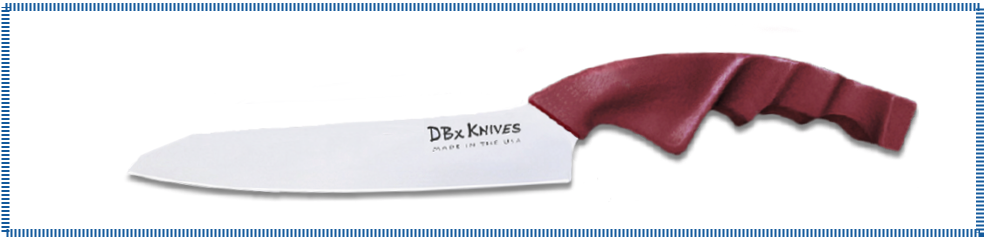DBx 6 inch utility knife right handed 88mm fitted handle — dark red