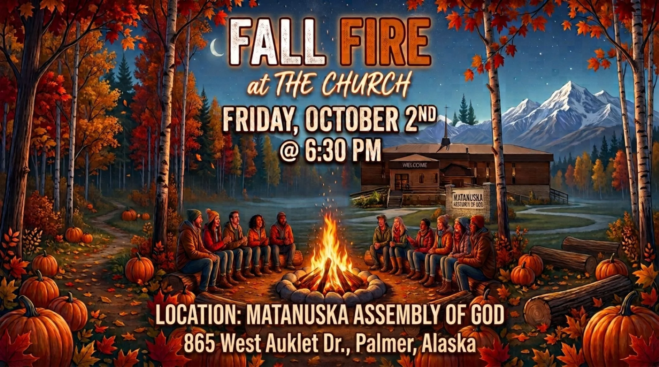 Fall Fire at the Church