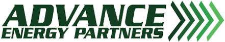 Advance Energy Partners logo with green and black text and arrows.