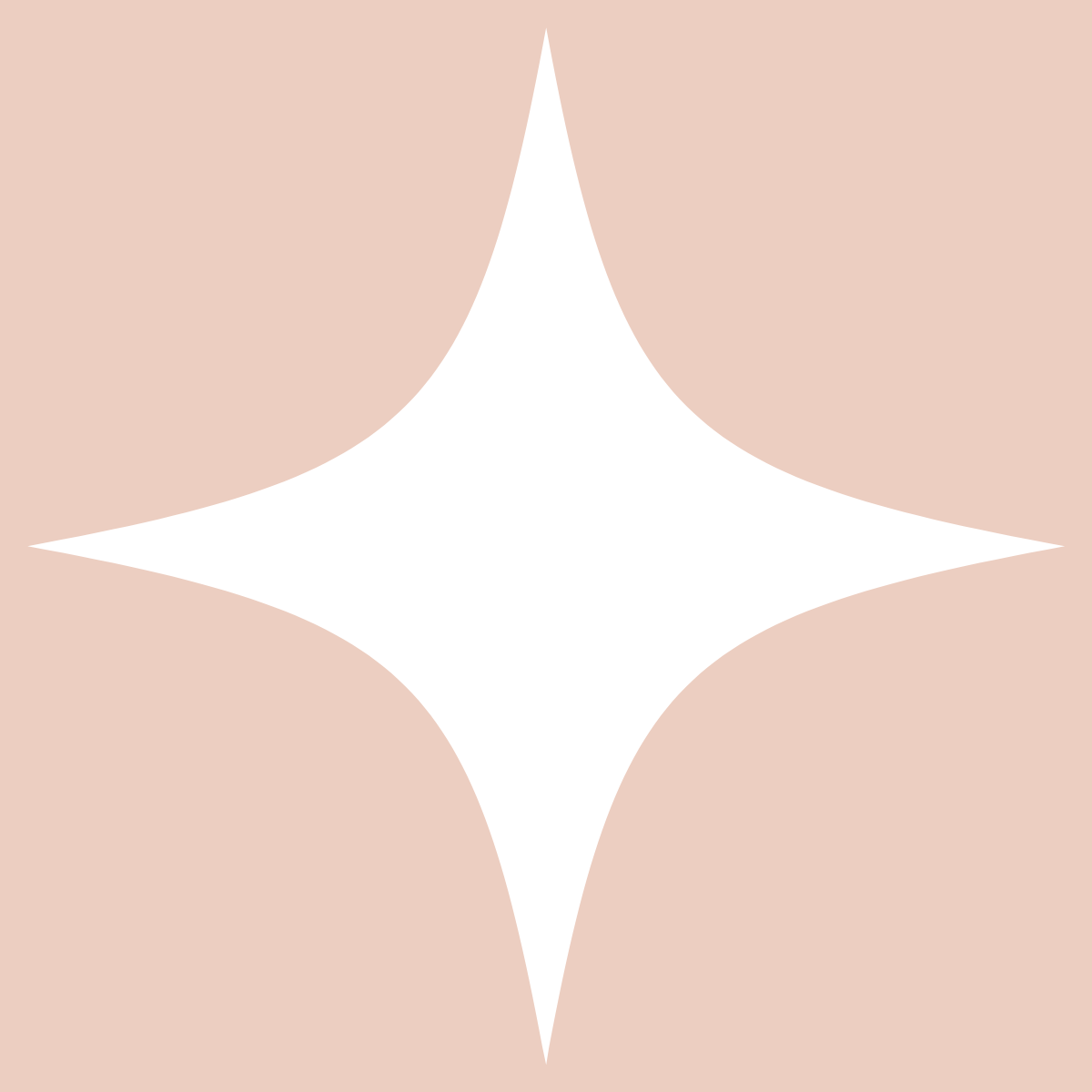 A geometric abstract pattern with a white diamond shape in the center, surrounded by four beige curved shapes at the corners.
