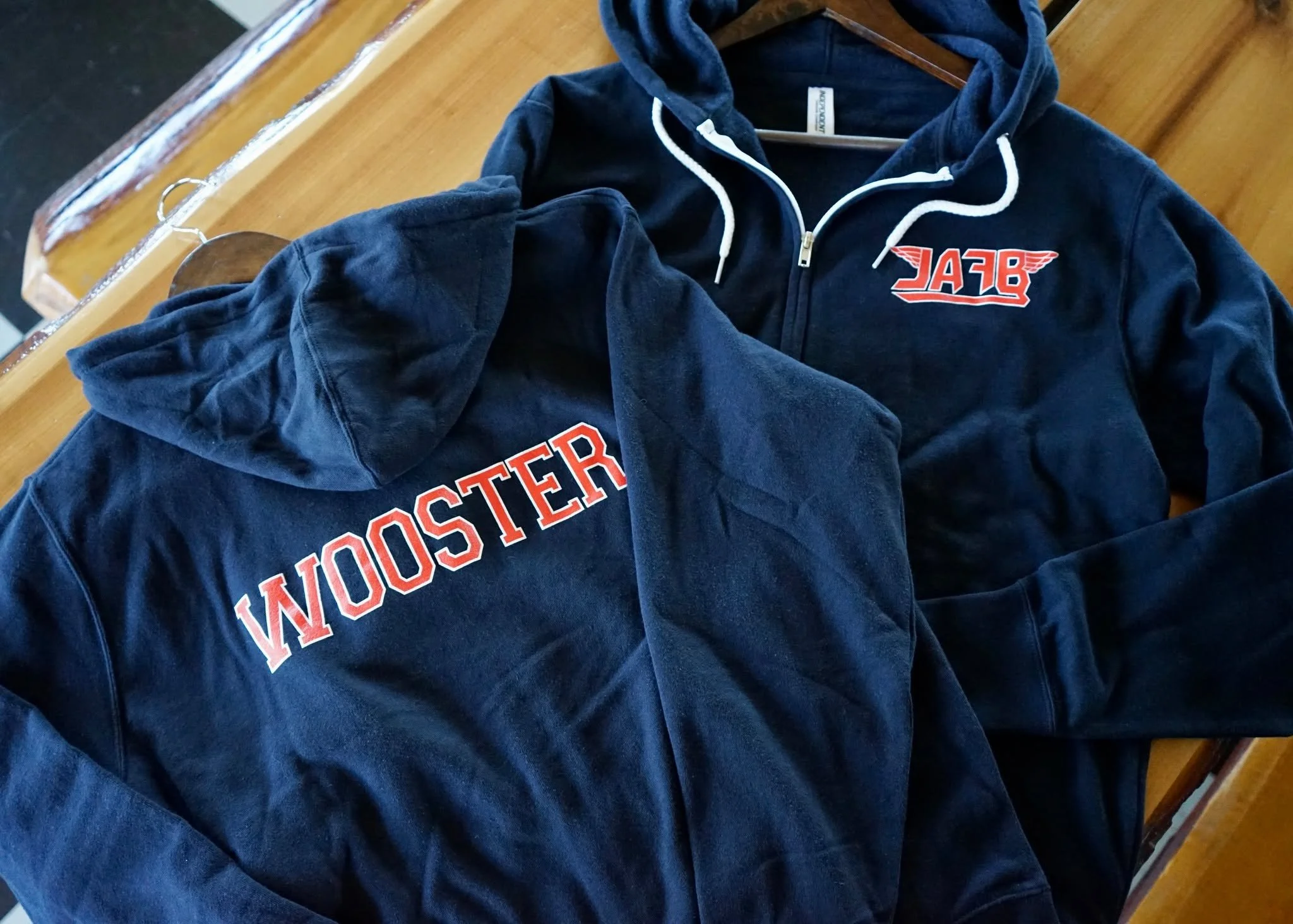 Our new lightweight zip-up hoodies are perfect for baseball season, so Rep JAFB at your next Guardians' game ⚾️ AND we are running a spring cleaning sale on a ton of merch, so even more reason to stop by, grab a beer &amp; peruse the merch store 🍺🛍