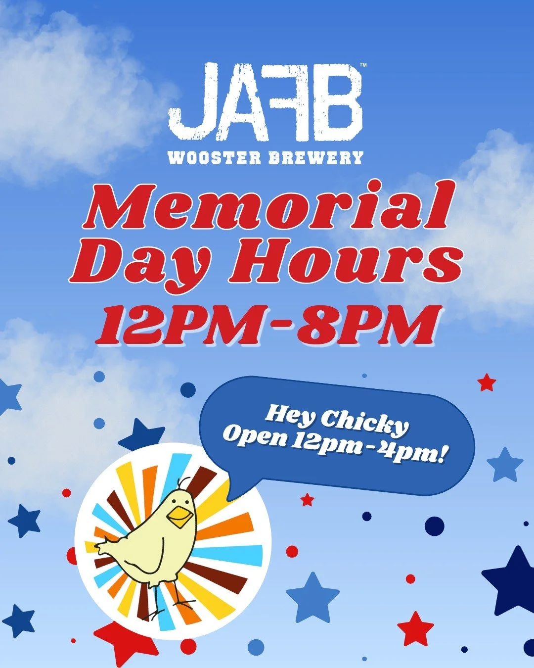 🇺🇸 Memorial Day Weekend is here 🇺🇸

We will be open regular hours Friday-Sunday, and on Monday Kelsey is opening &amp; closing a bit earlier than usual, from 12-8pm. AND Hey Chicky will be here 12-4pm slingin' tendies &amp; sammies, so stop by fo