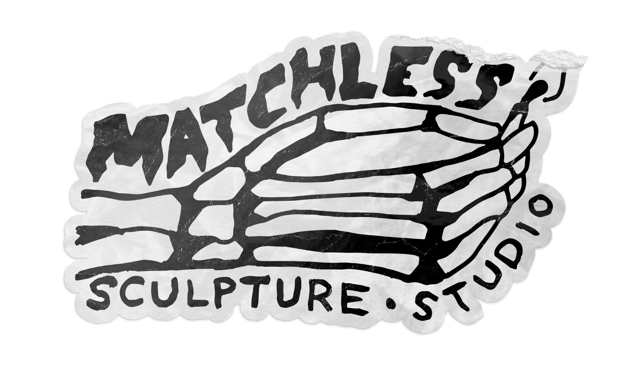 Logo of Matchless Sculpture Studio with a stack of sculptures and stylized text.