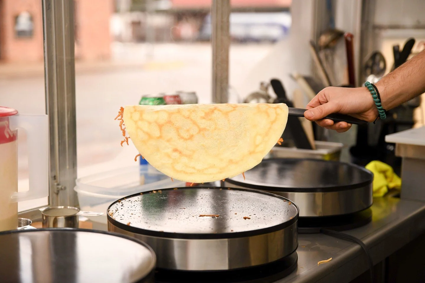 There&rsquo;s something wildly satisfying about the flip.
The sizzle.
The spread.
The fold.
ㅤ
Made fresh. Made right in front of you. Made to disappear in 3 minutes.
ㅤ
Savory or sweet &mdash; what&rsquo;s your move today?
ㅤ
👇 Drop your go-to filling