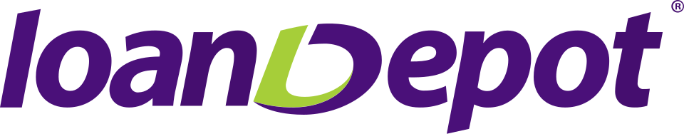 LoanDepot logo with purple and green text.