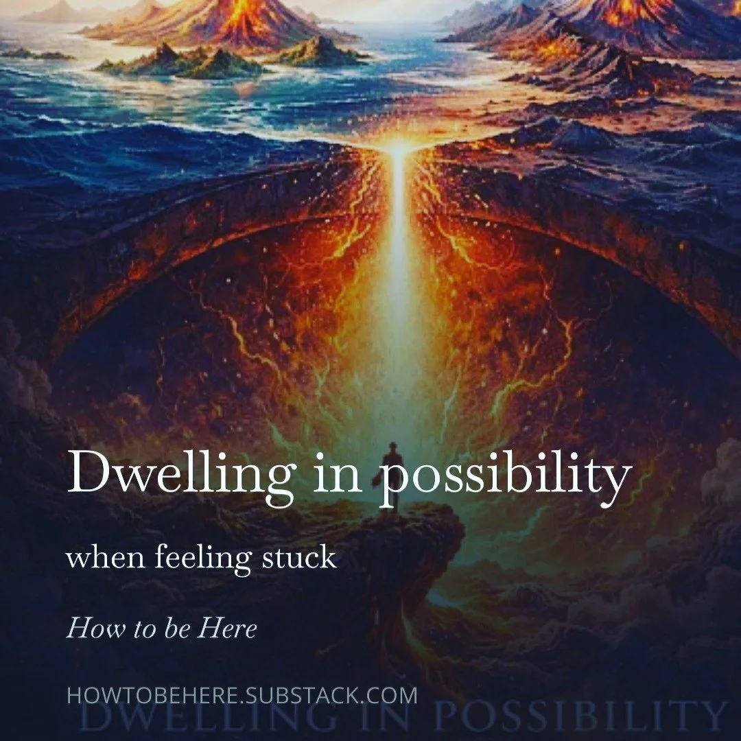As long as we dwell on what might go wrong, we'll never consider what might go right. 
#feelittohealit
#happinesscoaching
#howtobehere
#wildsoullove
#dwellinginpossibility
#creativity
#wholeness
#thisishappiness

https://howtobehere.substack.com/p/dw