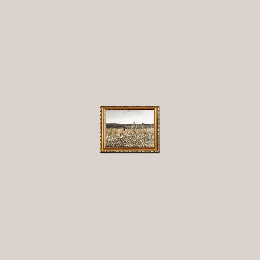 Vintage-inspired Framed Landscape Art (Gold Frame)