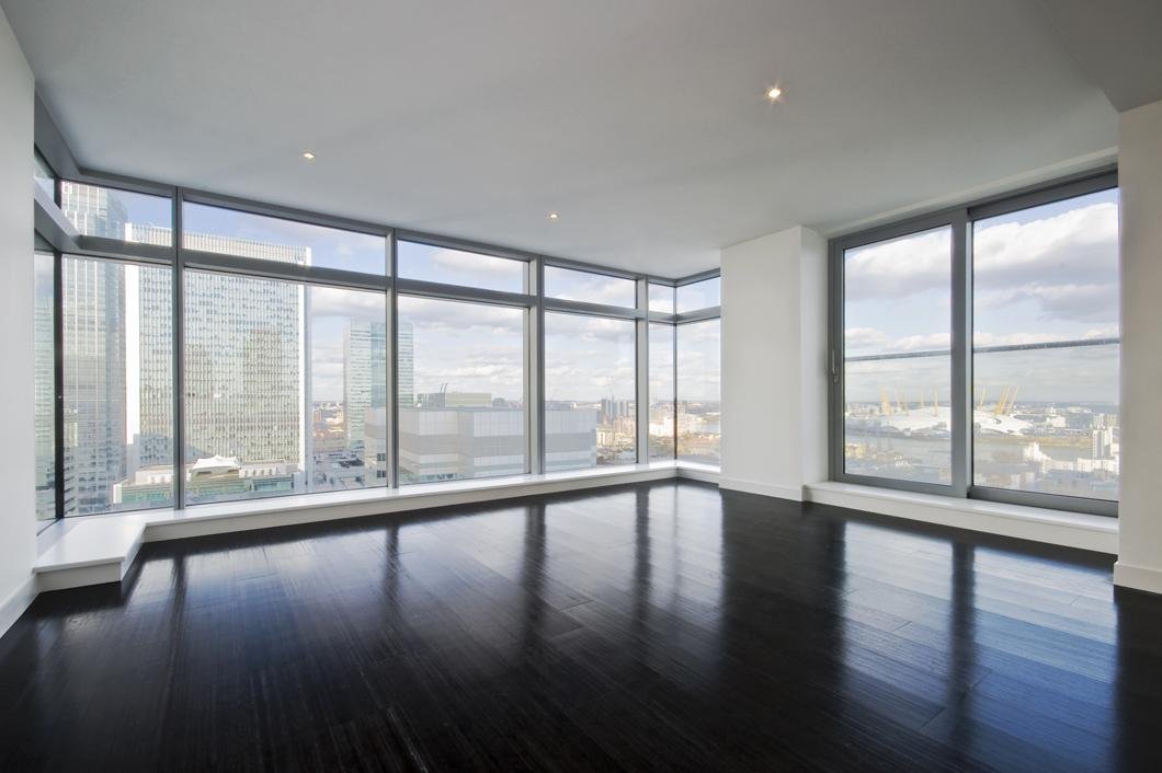 Modern vacant apartment in Canary Wharf after professional move out cleaning