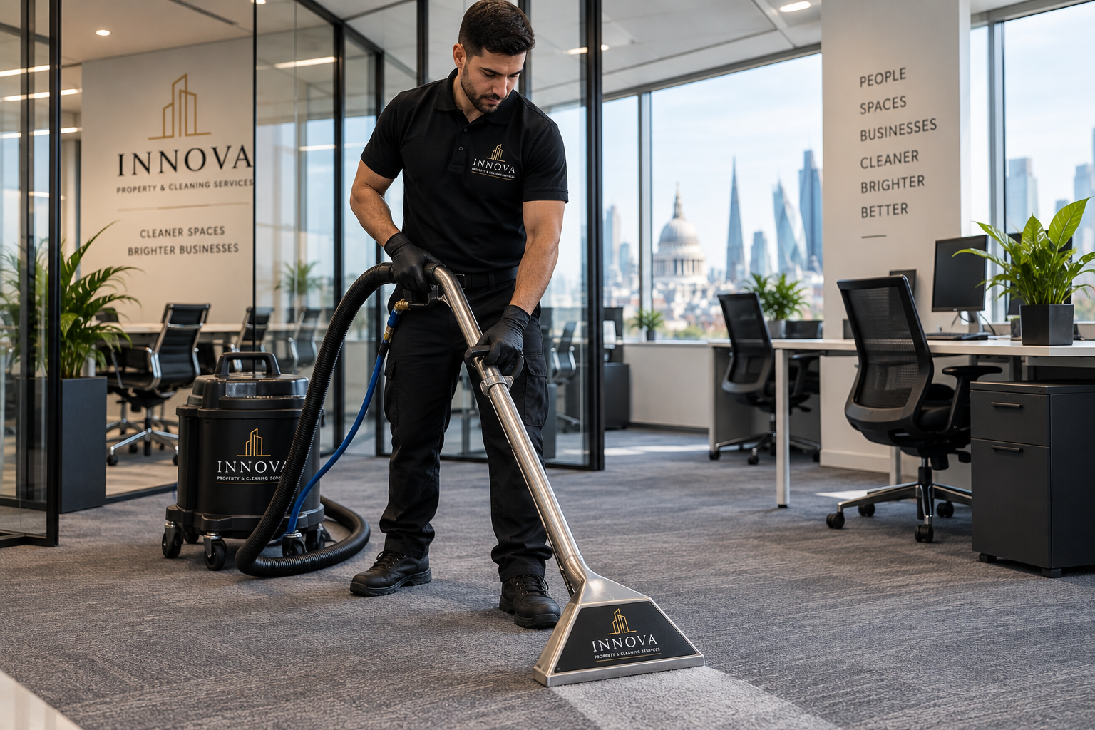 Professional carpet cleaning for offices, commercial premises and homes across Central London. From high-traffic office carpets to residential properties, Innova delivers specialist carpet care tailored to each environment.