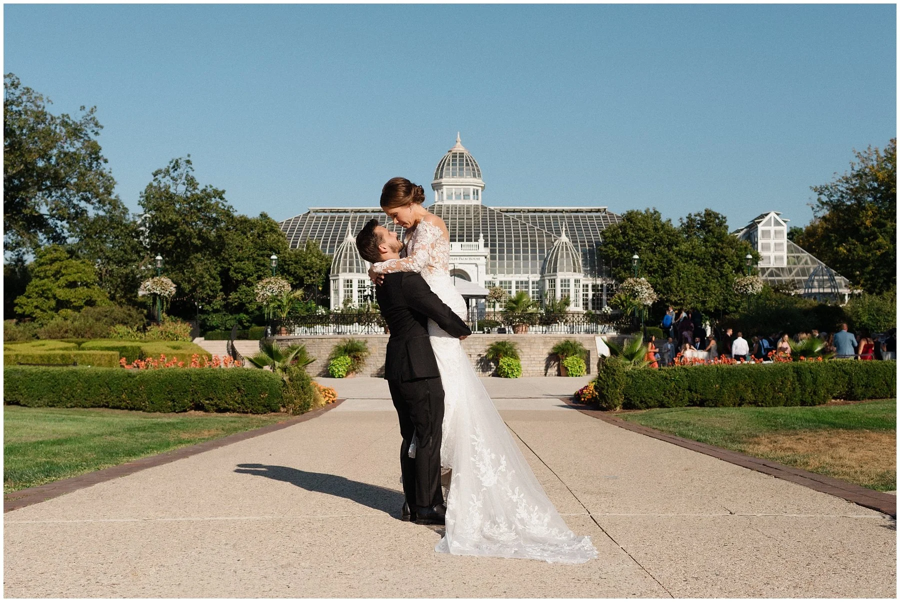 Nicole and Matt Outdoor Franklin Park Conservatory Wedding