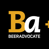 Logo for BEERADVOCATE with a large stylized 'B' and 'a' in yellow, and the word 'BEERADVOCATE' in white.
