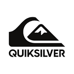 Quiksilver logo featuring a stylized wave and mountain with the brand name below